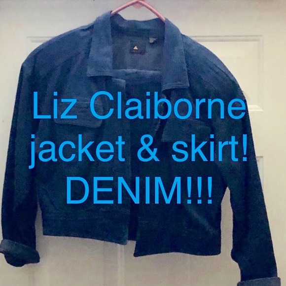 Liz Claiborne Denim Jacket and Skirt Set - Picture 2 of 5